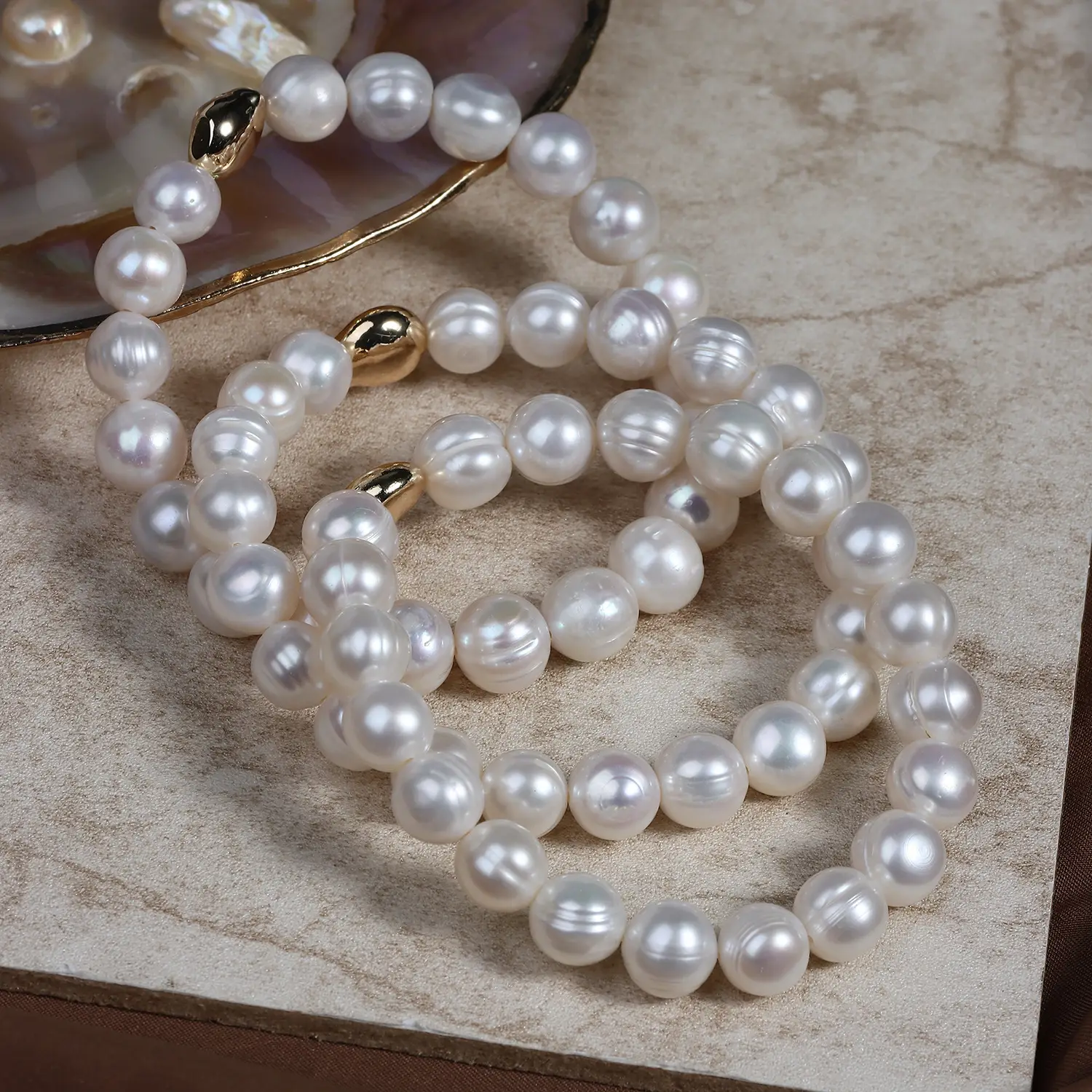 Ins Natural Freshwater Real Pearl Bracelet Threaded All-match Stringy Rope