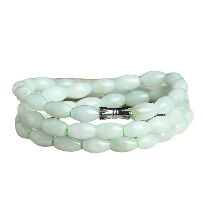 Green Rice Shaped Jade Necklace for Women - Image 5