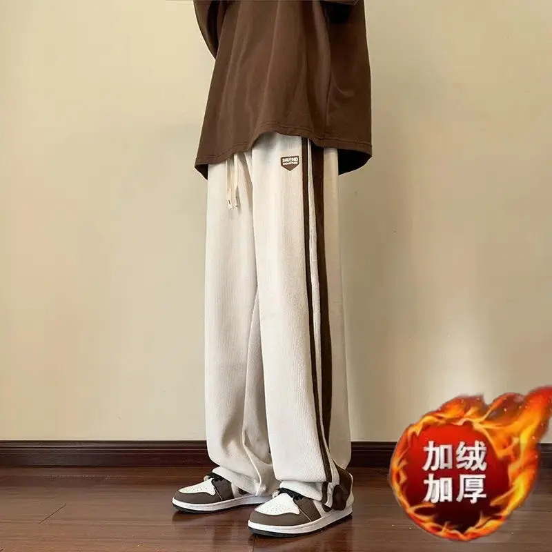 Autumn Winter Velvet Pants for Couples Brown Thickened — feature 31