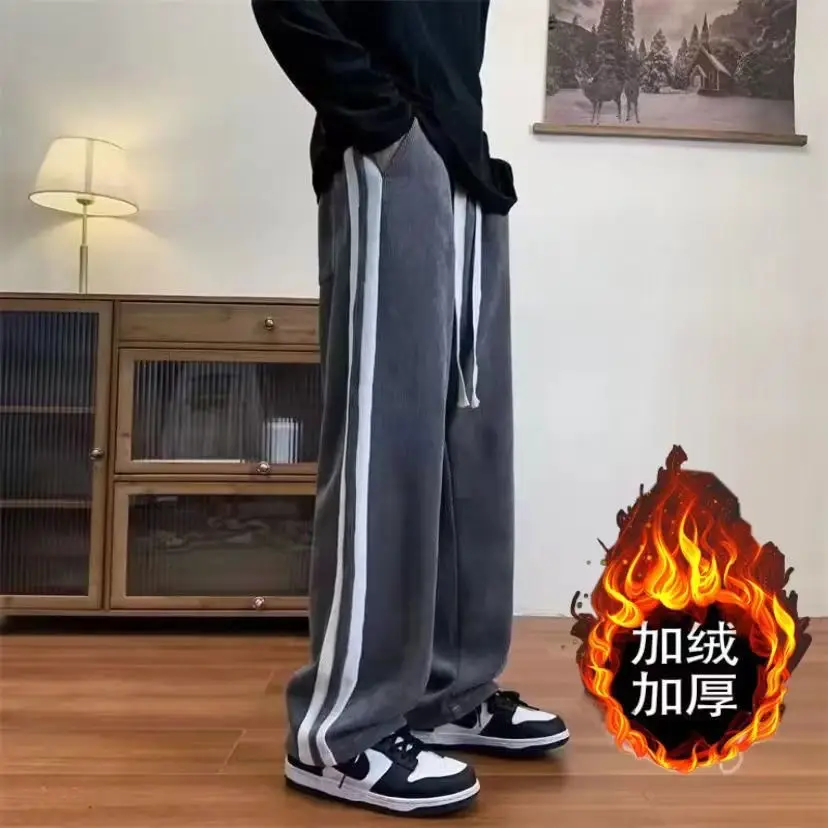 Autumn Winter Velvet Pants for Couples Brown Thickened — feature 9