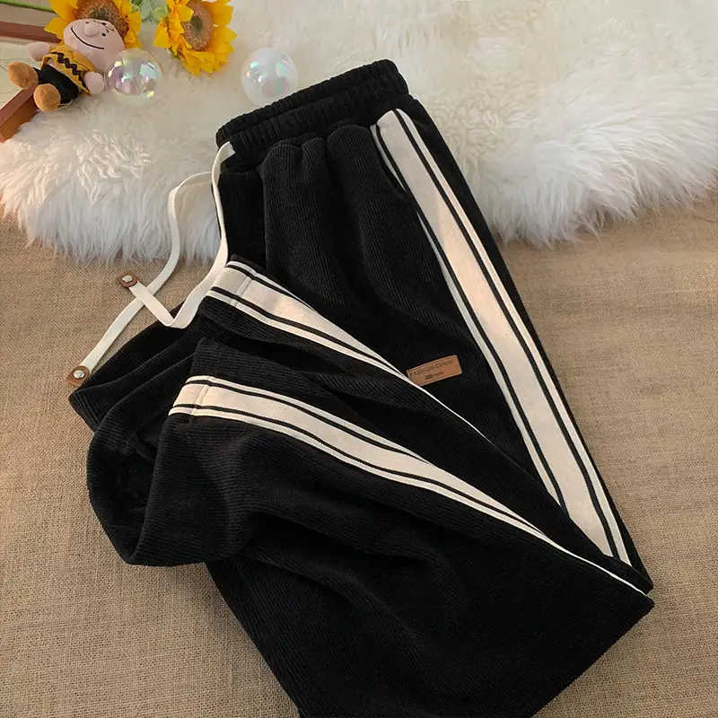 Autumn Winter Velvet Pants for Couples Brown Thickened - Image 7