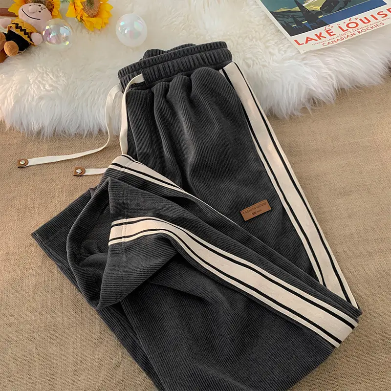 Autumn Winter Velvet Pants for Couples Brown Thickened - Image 8