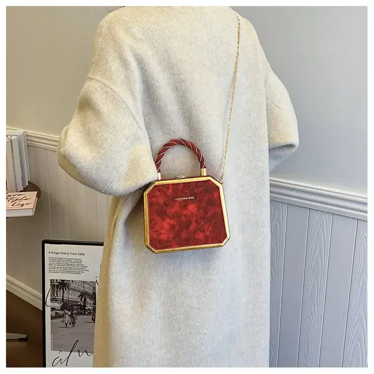 Women Crossbody Bag Pink Velvet Design — feature 8
