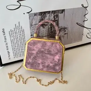Women Crossbody Bag Pink Velvet Design