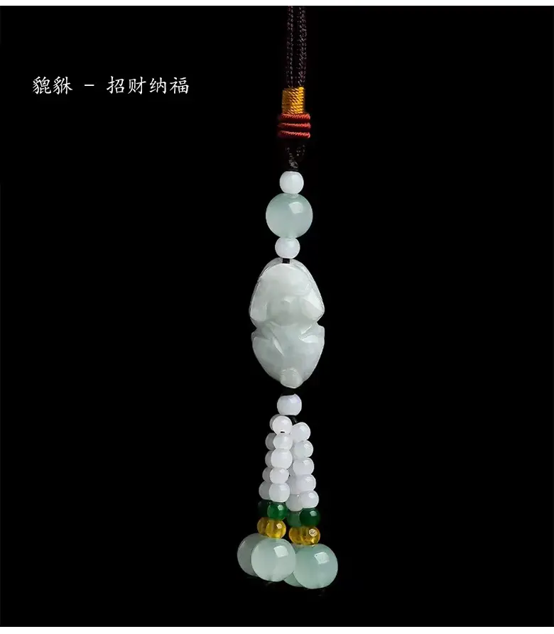 Chinese Style Jade Gourd Pendant with Green & Gold Accents — feature 16
