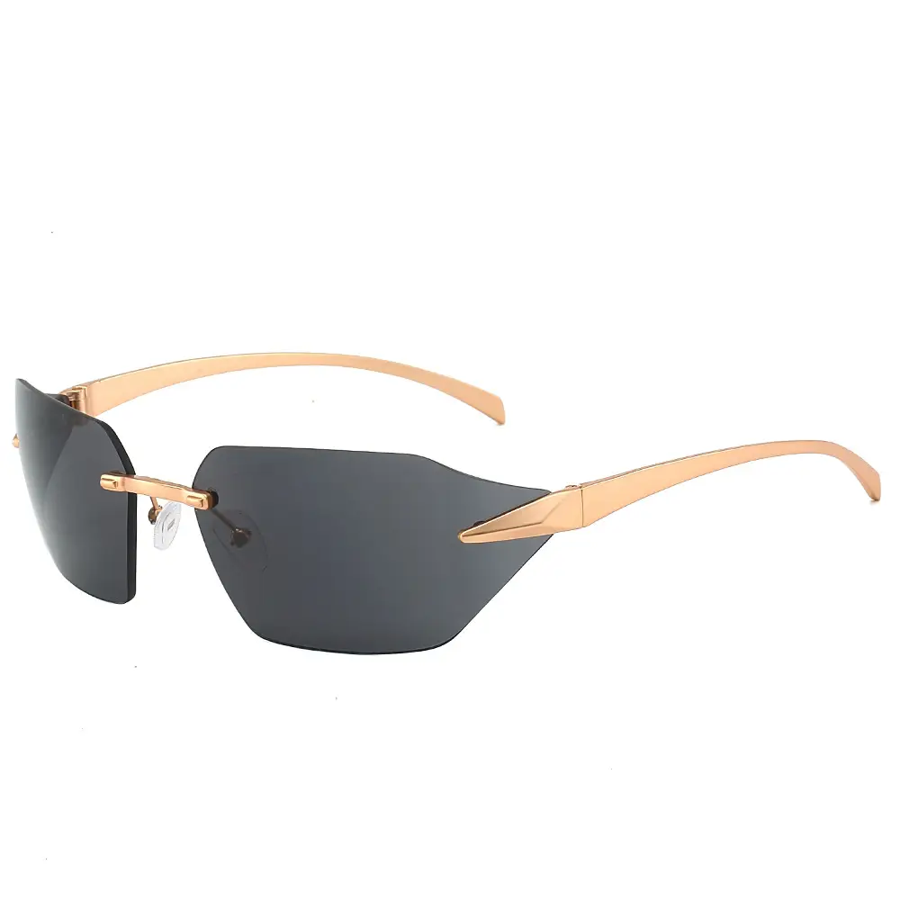 Cross-Border Unisex Curved Sunglasses Brown Tinted - Image 7