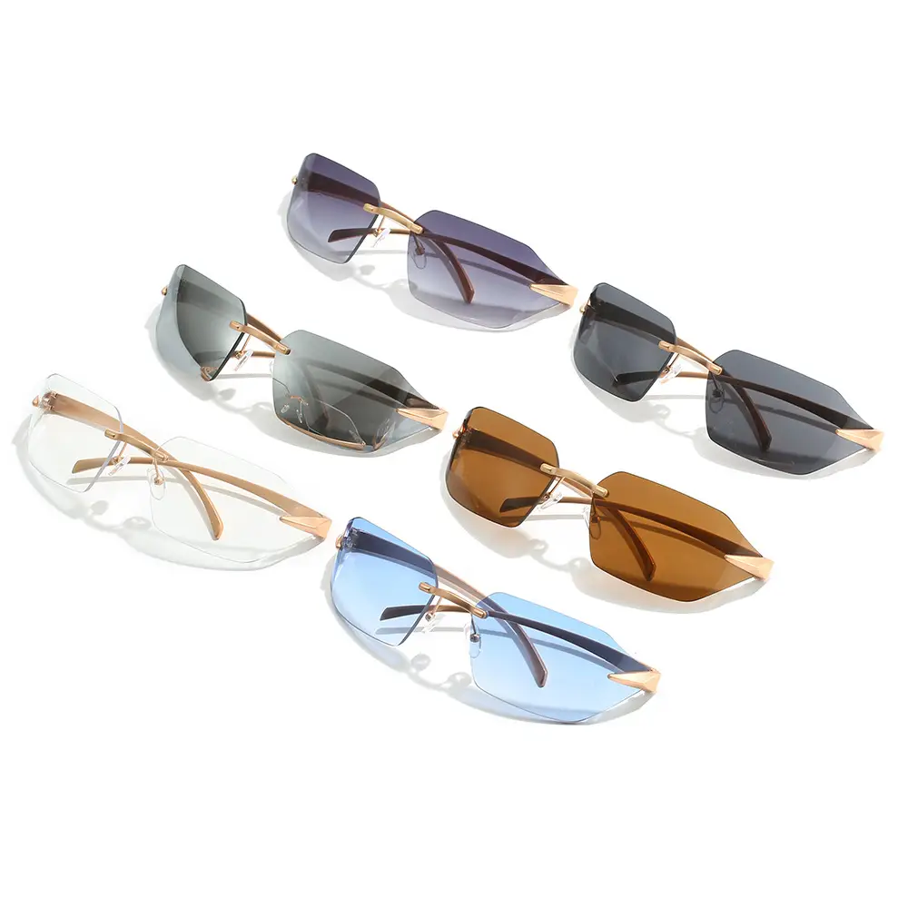 Cross-Border Unisex Curved Sunglasses Brown Tinted - Image 10