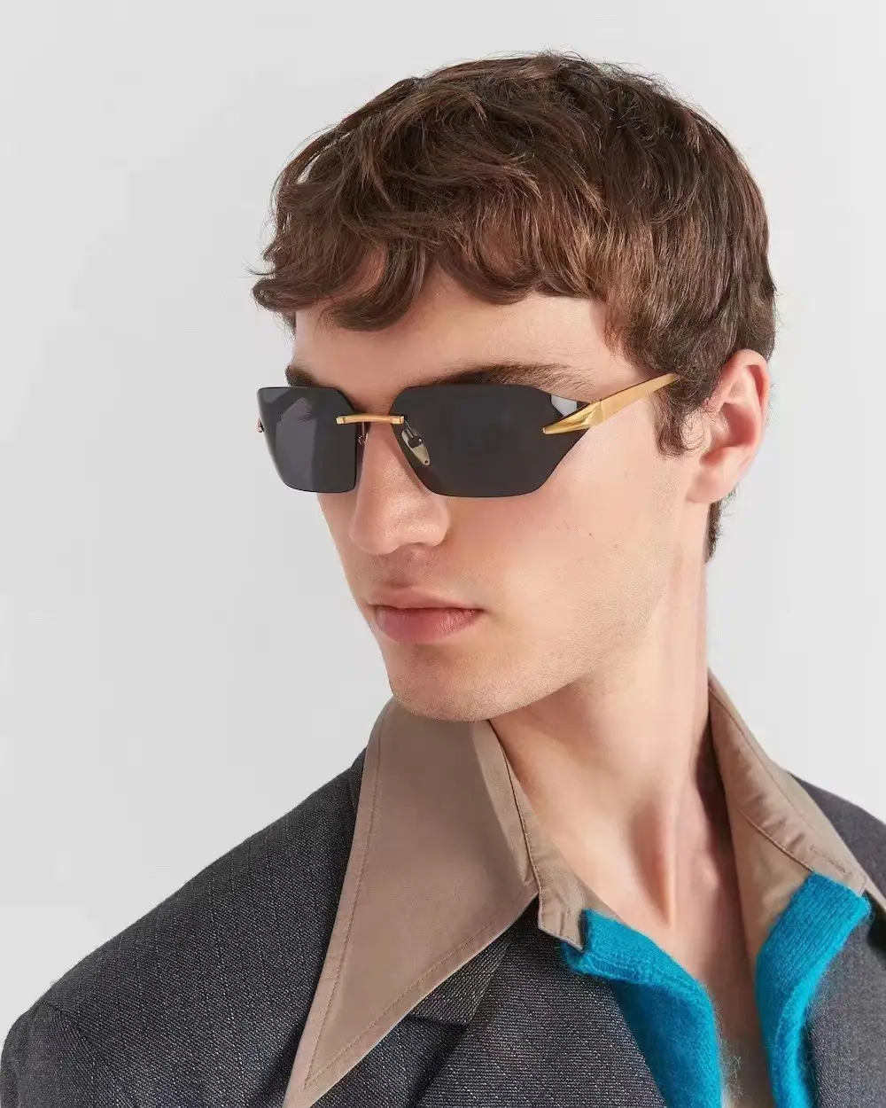 Cross-Border Unisex Curved Sunglasses Brown Tinted — feature 1