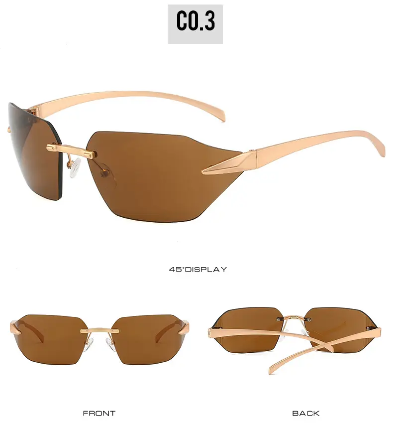 Cross-Border Unisex Curved Sunglasses Brown Tinted — feature 10