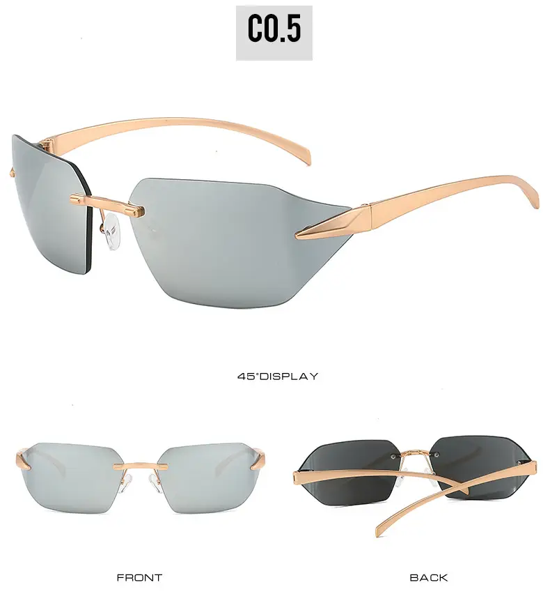 Cross-Border Unisex Curved Sunglasses Brown Tinted — feature 12