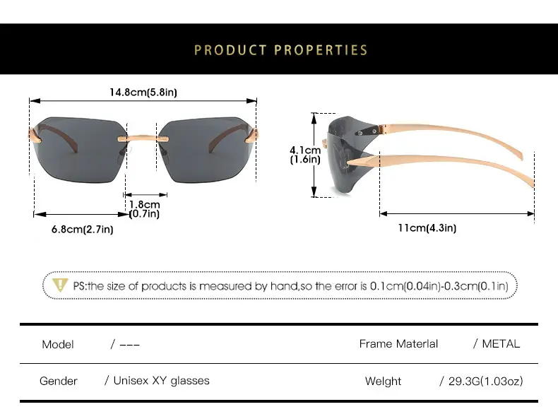 Cross-Border Unisex Curved Sunglasses Brown Tinted — feature 6