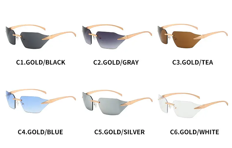 Cross-Border Unisex Curved Sunglasses Brown Tinted — feature 7