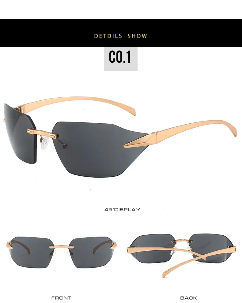 Cross-Border Unisex Curved Sunglasses Brown Tinted — feature 8