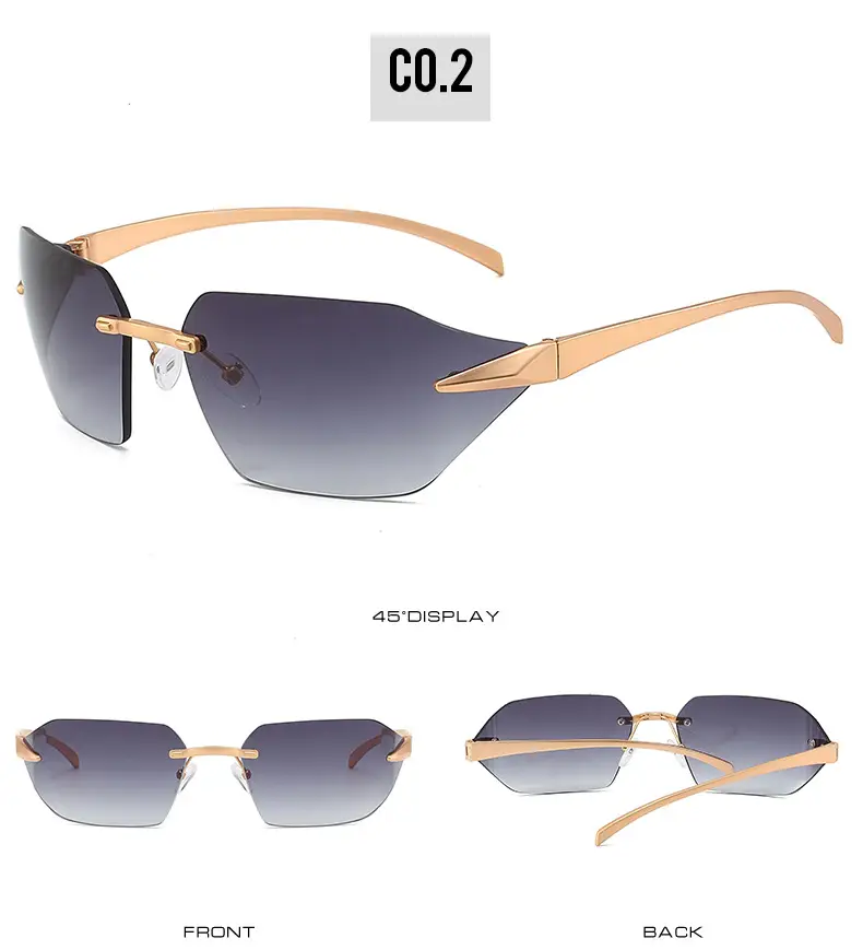 Cross-Border Unisex Curved Sunglasses Brown Tinted — feature 9