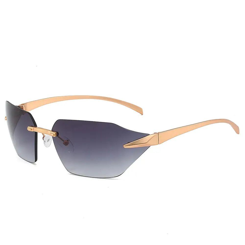 Cross-Border Unisex Curved Sunglasses Brown Tinted - Image 2