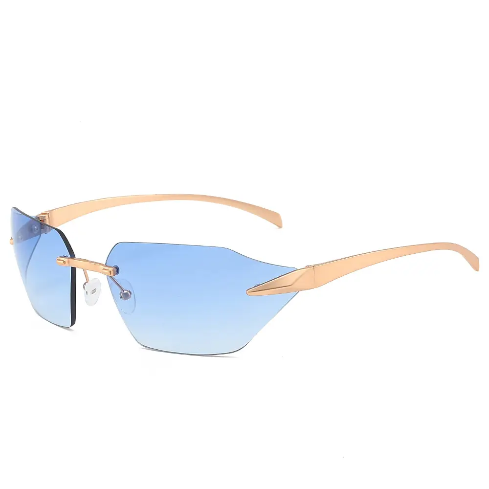 Cross-Border Unisex Curved Sunglasses Brown Tinted - Image 4