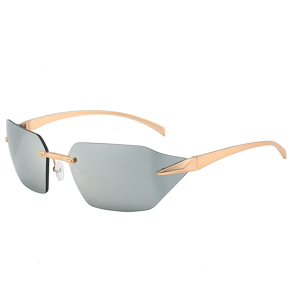 Cross-Border Unisex Curved Sunglasses Brown Tinted - Image 5