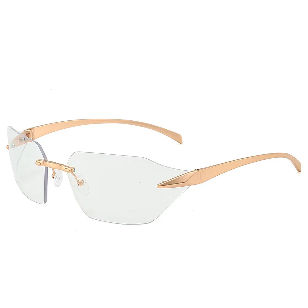 Cross-Border Unisex Curved Sunglasses Brown Tinted - Image 6