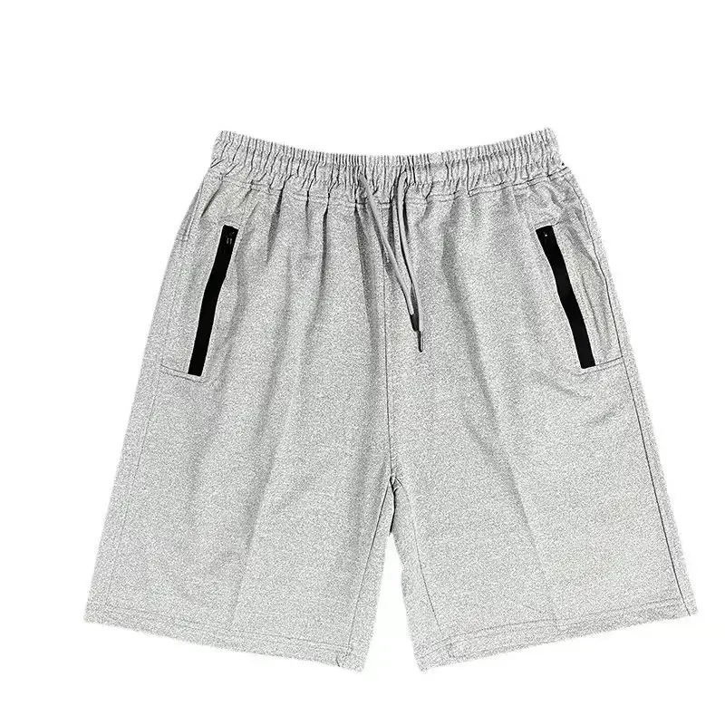 Men Grey Zipper Shorts Summer Casual 5Pc - Image 5