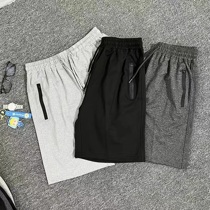 Men Grey Zipper Shorts Summer Casual 5Pc — feature 7