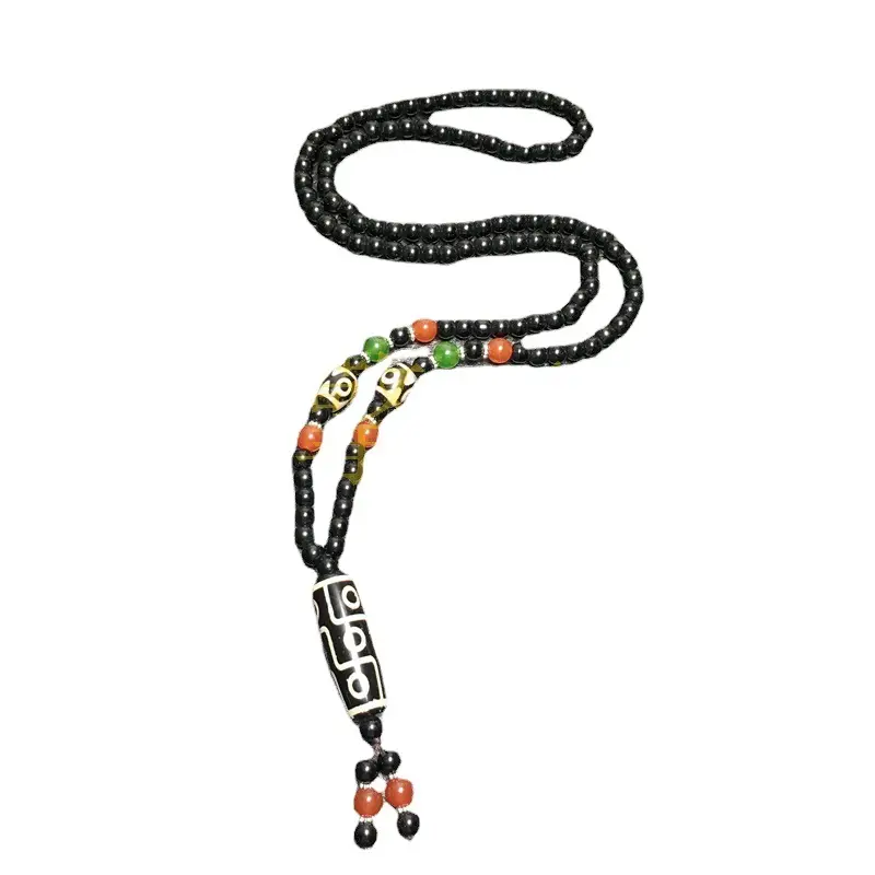 Two Waist Beads + Nine Eyes Beads Necklace Xizang Agate