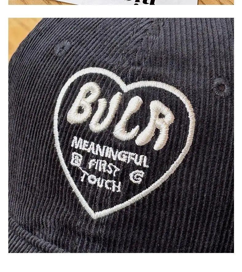 Women Embroidered Corduroy Peaked Hats Brown & Maroon — feature 19