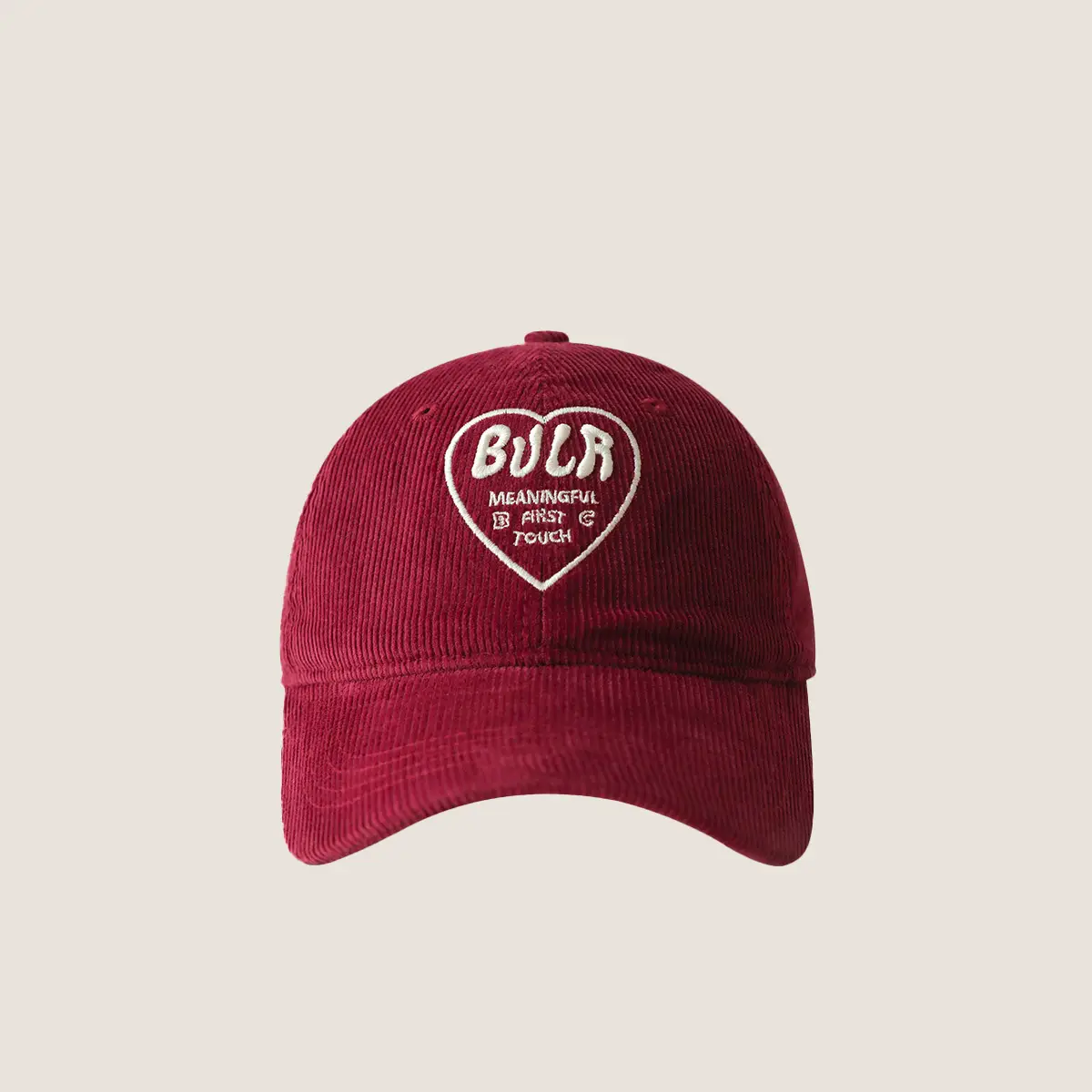 Women Embroidered Corduroy Peaked Hats Brown & Maroon - Image 2