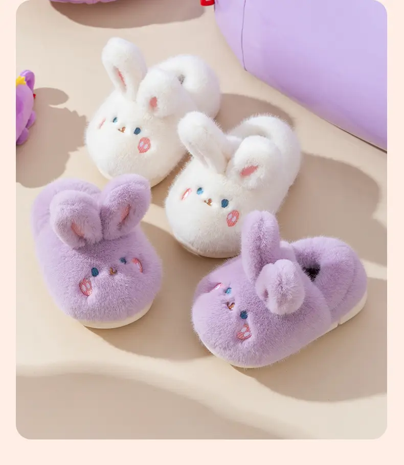Parent-child cotton shoes winter women's cartoon cute rabbit bag heel cotton slippers home indoor and outdoor warm fleece-lined cotton shoes — feature 13