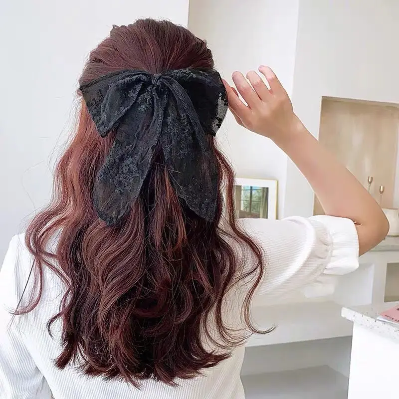 Lace Bow Hairpin with Embroidered Rubber Band — feature 14