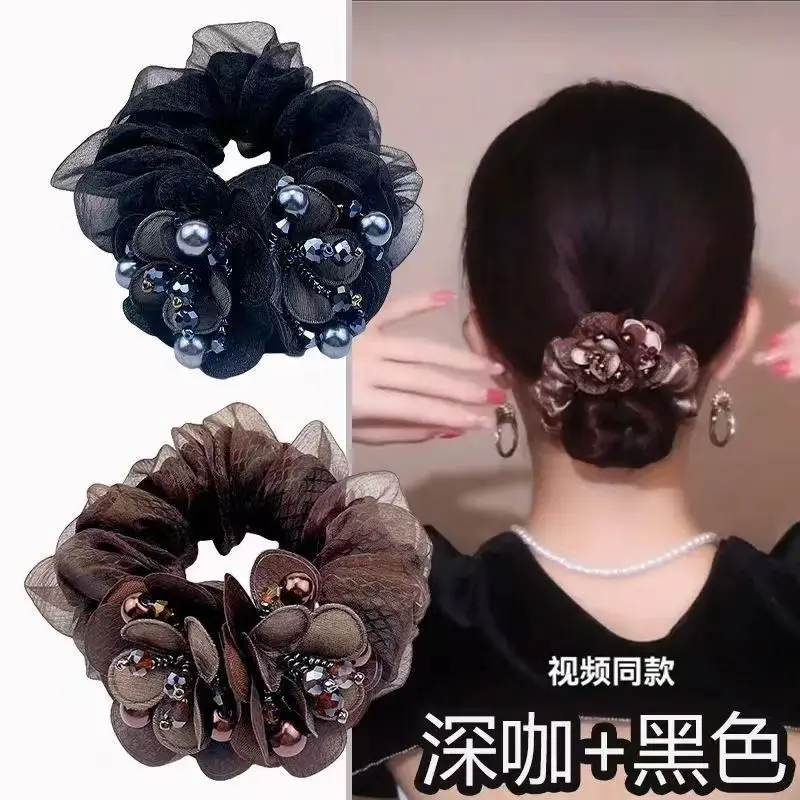 Elegant Flower Hair Bands for Women Deep Blue & Maroon — feature 1