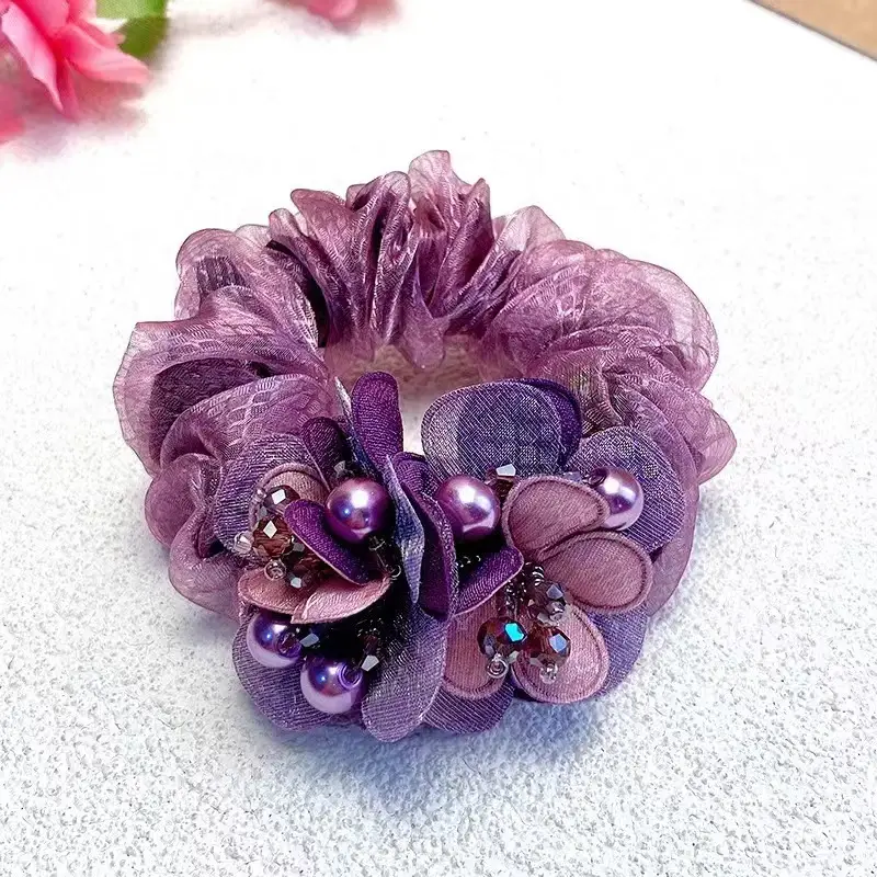 Elegant Flower Hair Bands for Women Deep Blue & Maroon — feature 10