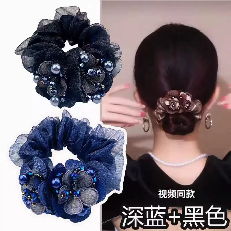 Elegant Flower Hair Bands for Women Deep Blue & Maroon — feature 8