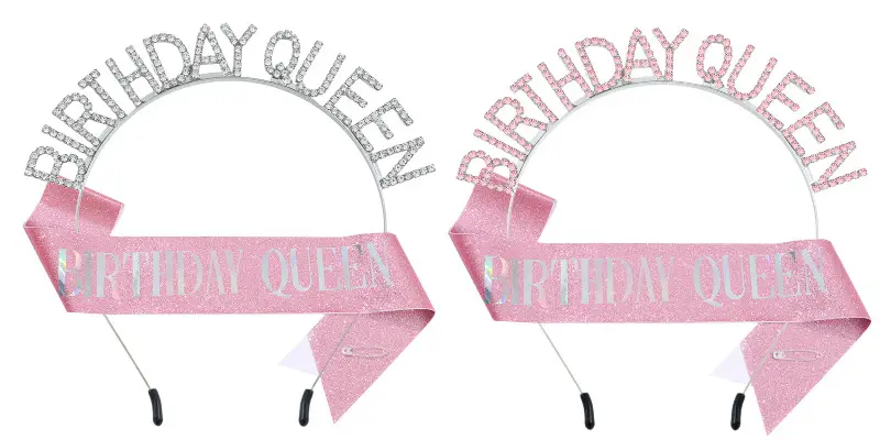 Birthday Queen Rhinestone Headband Belt Suit — feature 11