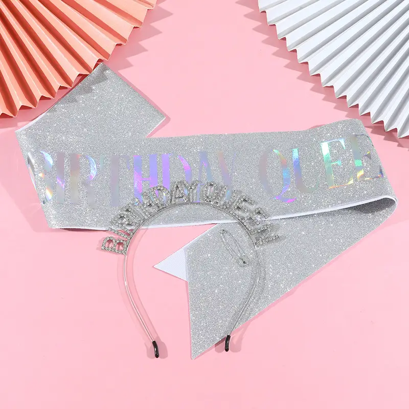 Birthday Queen Rhinestone Headband Belt Suit — feature 13