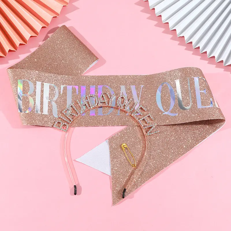 Birthday Queen Rhinestone Headband Belt Suit — feature 14