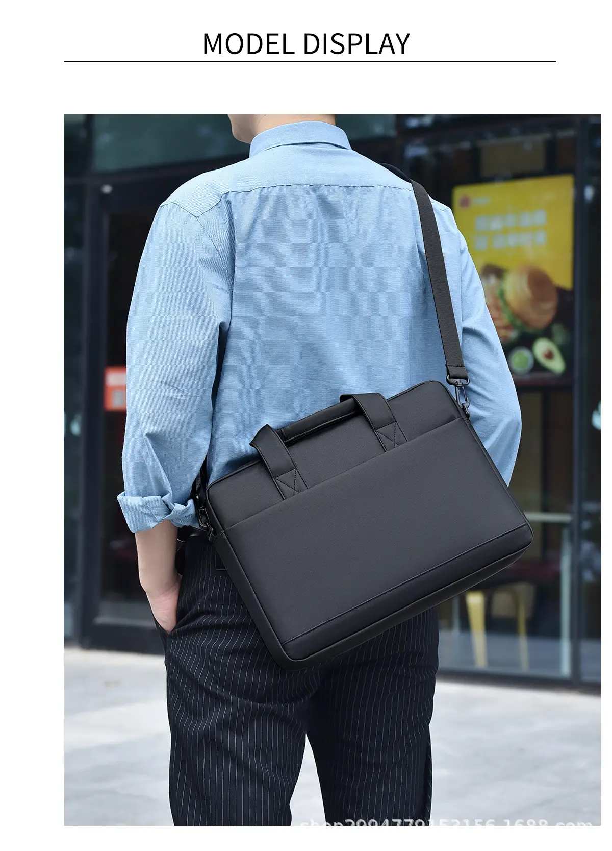 Black Multi-Compartment Laptop Bag with Water Proof & Shoulder Strap — feature 13