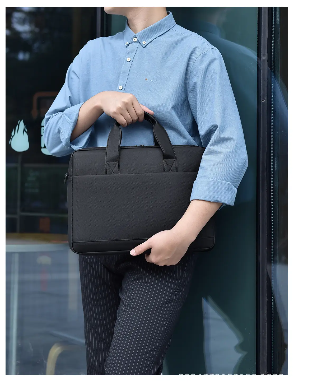 Black Multi-Compartment Laptop Bag with Water Proof & Shoulder Strap — feature 14