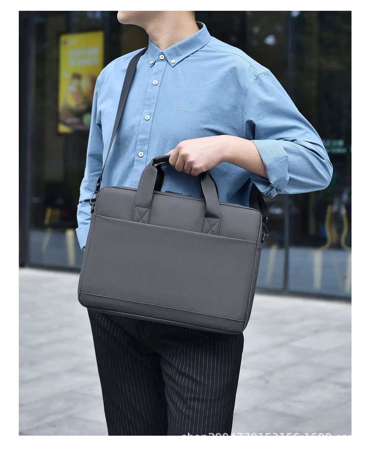 Black Multi-Compartment Laptop Bag with Water Proof & Shoulder Strap — feature 15