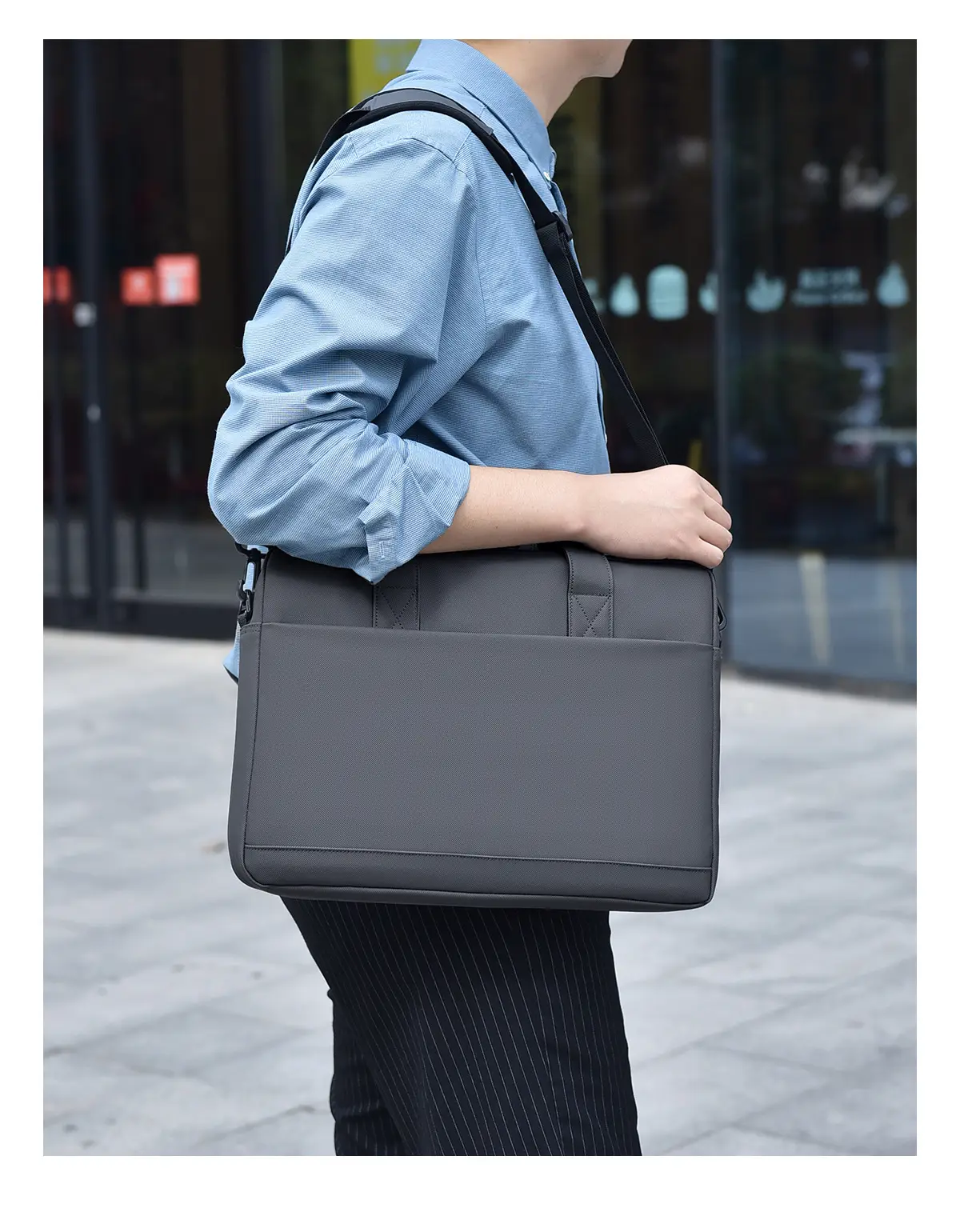 Black Multi-Compartment Laptop Bag with Water Proof & Shoulder Strap — feature 16