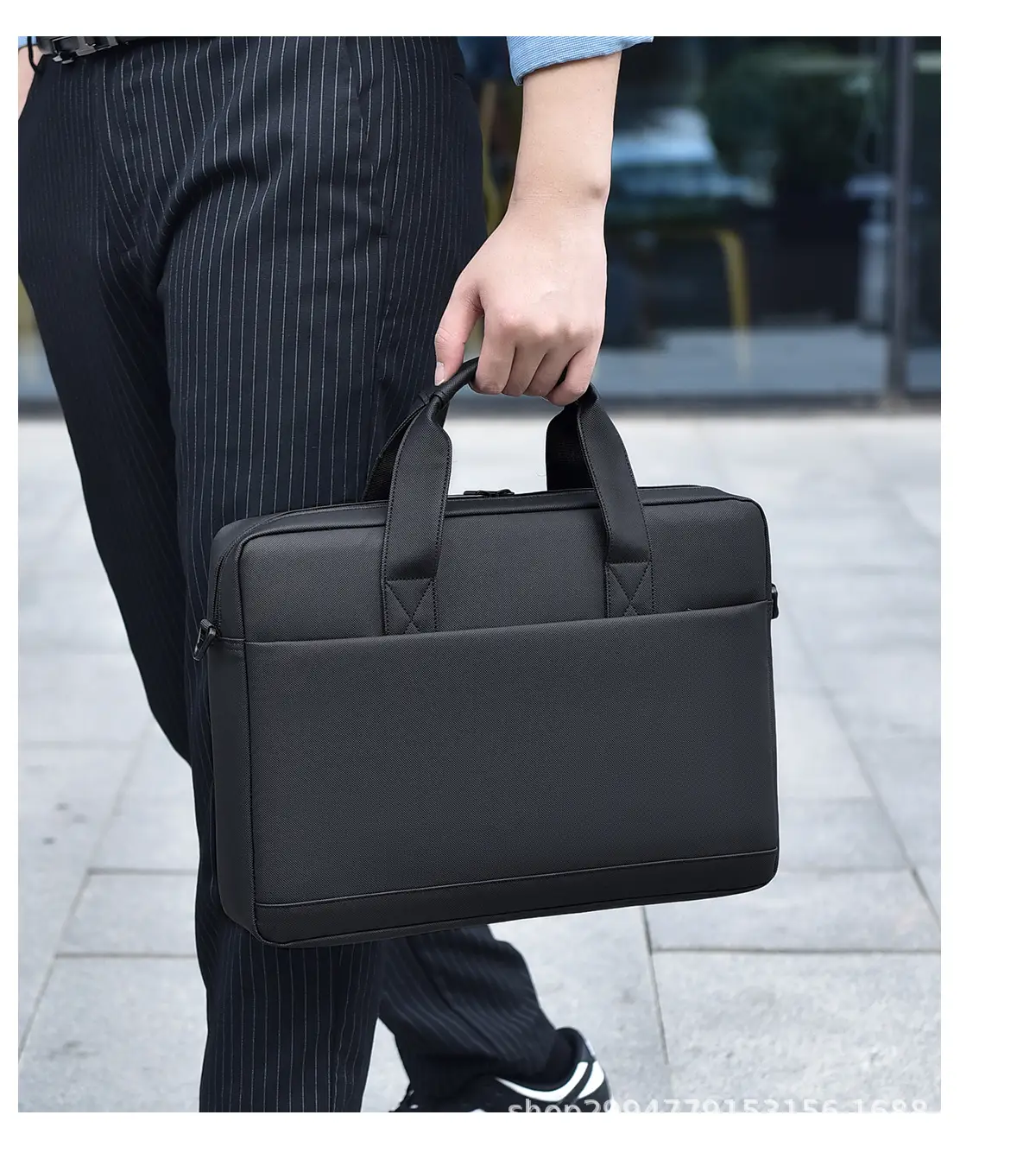 Black Multi-Compartment Laptop Bag with Water Proof & Shoulder Strap — feature 17