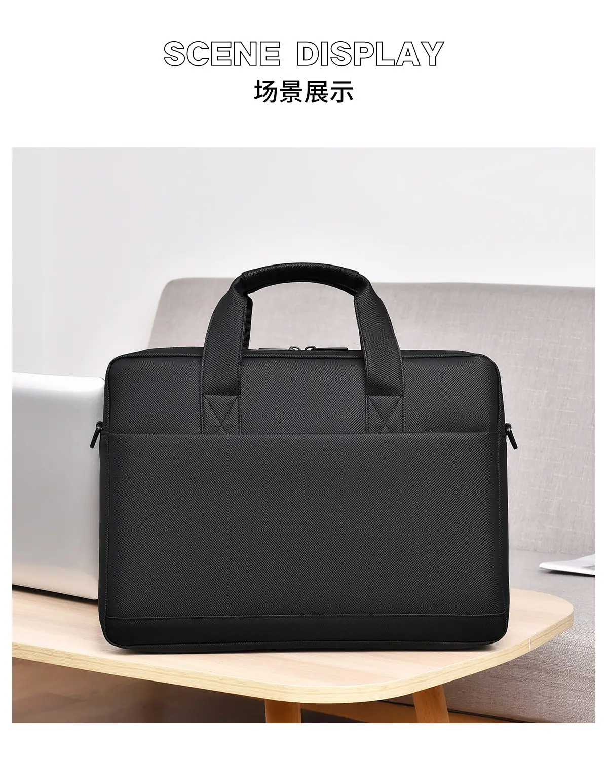 Black Multi-Compartment Laptop Bag with Water Proof & Shoulder Strap — feature 18