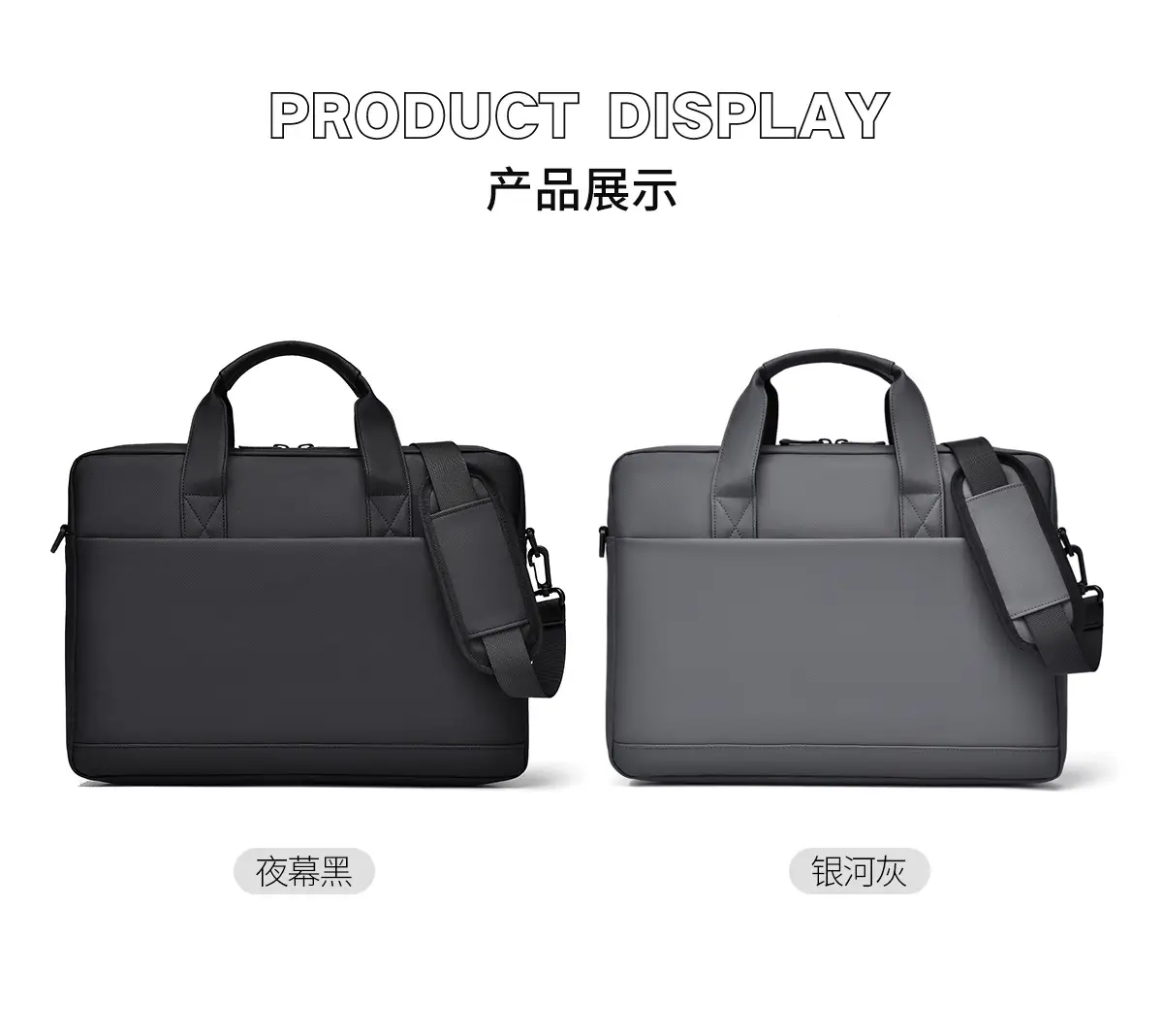 Black Multi-Compartment Laptop Bag with Water Proof & Shoulder Strap — feature 20
