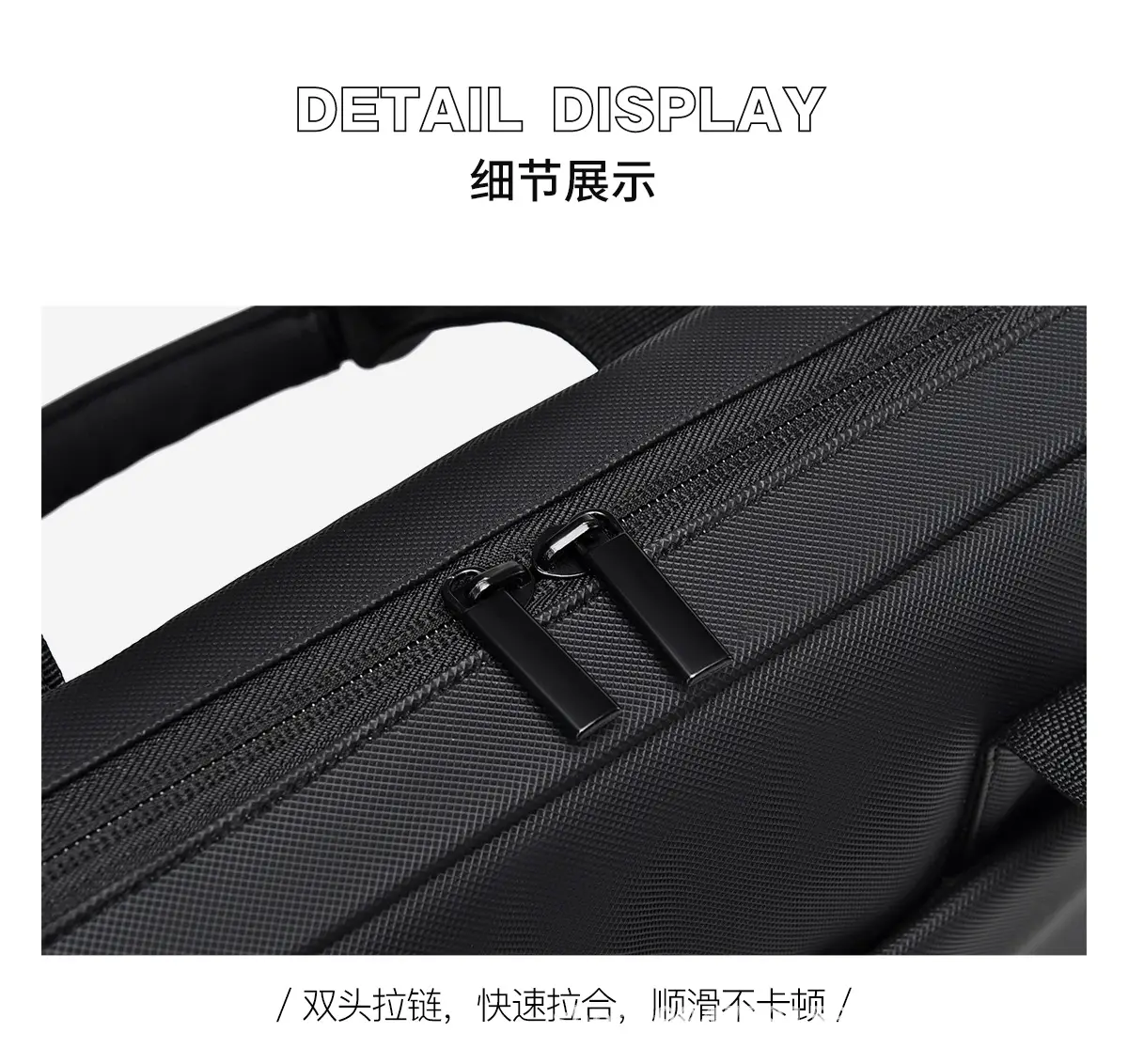 Black Multi-Compartment Laptop Bag with Water Proof & Shoulder Strap — feature 27