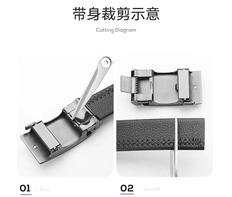 Men's Black Leather Belt with Gold Buckle — feature 20