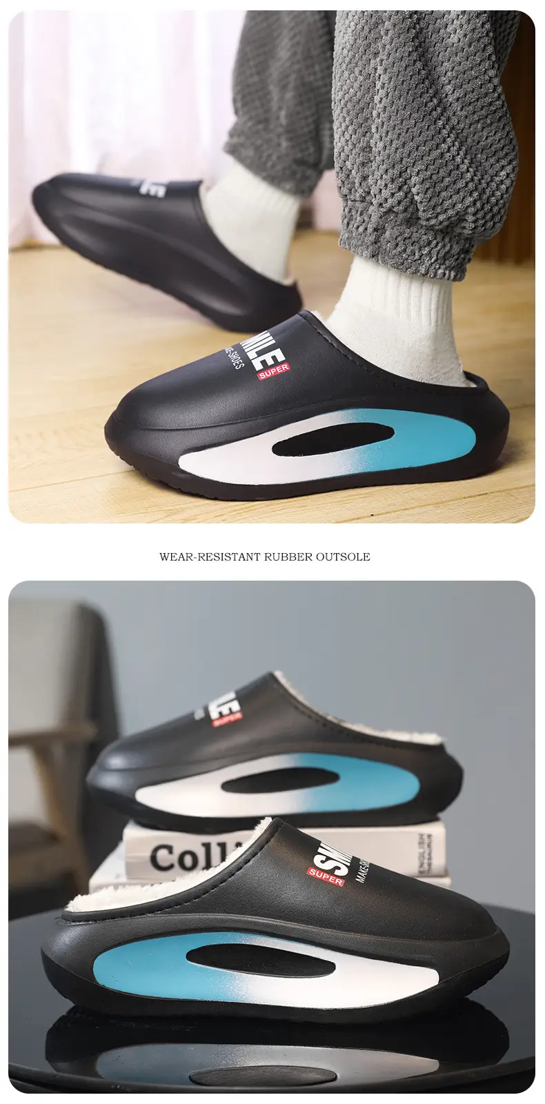 Women's Waterproof Cotton Slippers with Feeling of Dung and Baotou Warm Home — feature 11