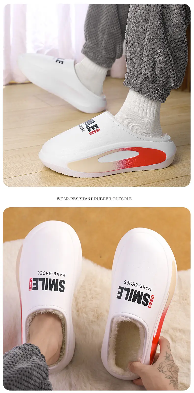 Women's Waterproof Cotton Slippers with Feeling of Dung and Baotou Warm Home — feature 13