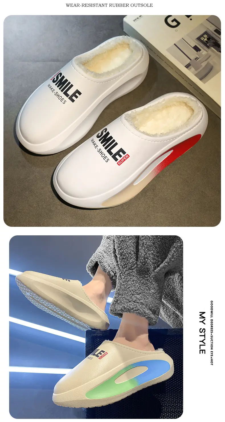 Women's Waterproof Cotton Slippers with Feeling of Dung and Baotou Warm Home — feature 14