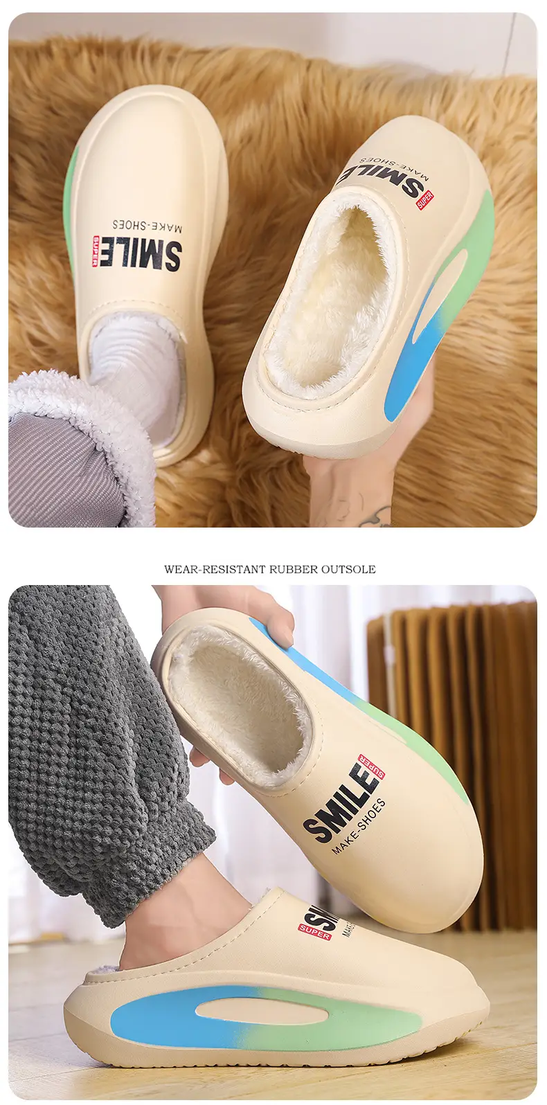Women's Waterproof Cotton Slippers with Feeling of Dung and Baotou Warm Home — feature 15