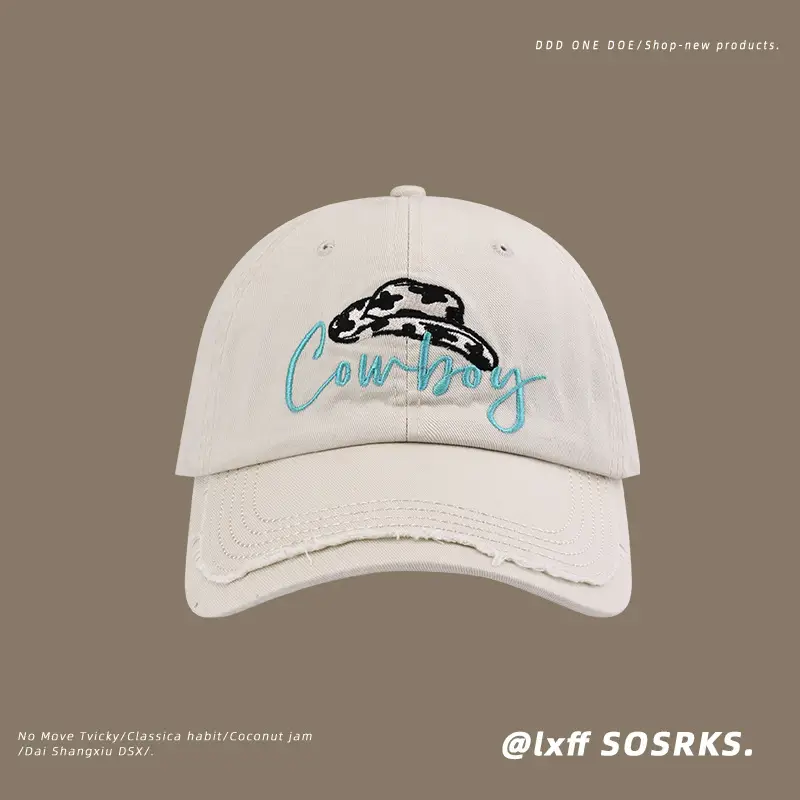 Cowboy Letter Embroidered Blue Baseball Cap — feature 16