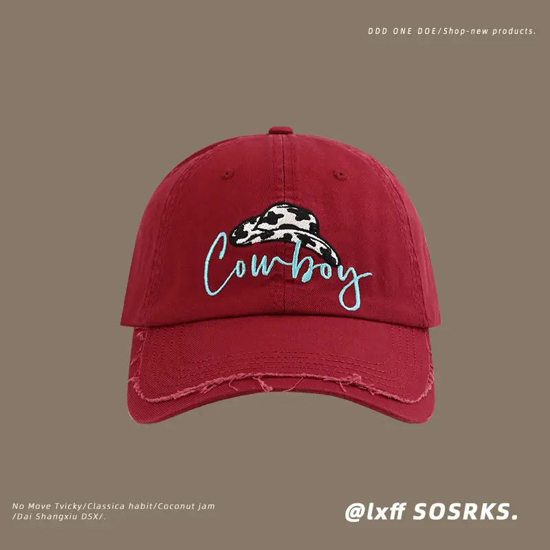 Cowboy Letter Embroidered Blue Baseball Cap — feature 17